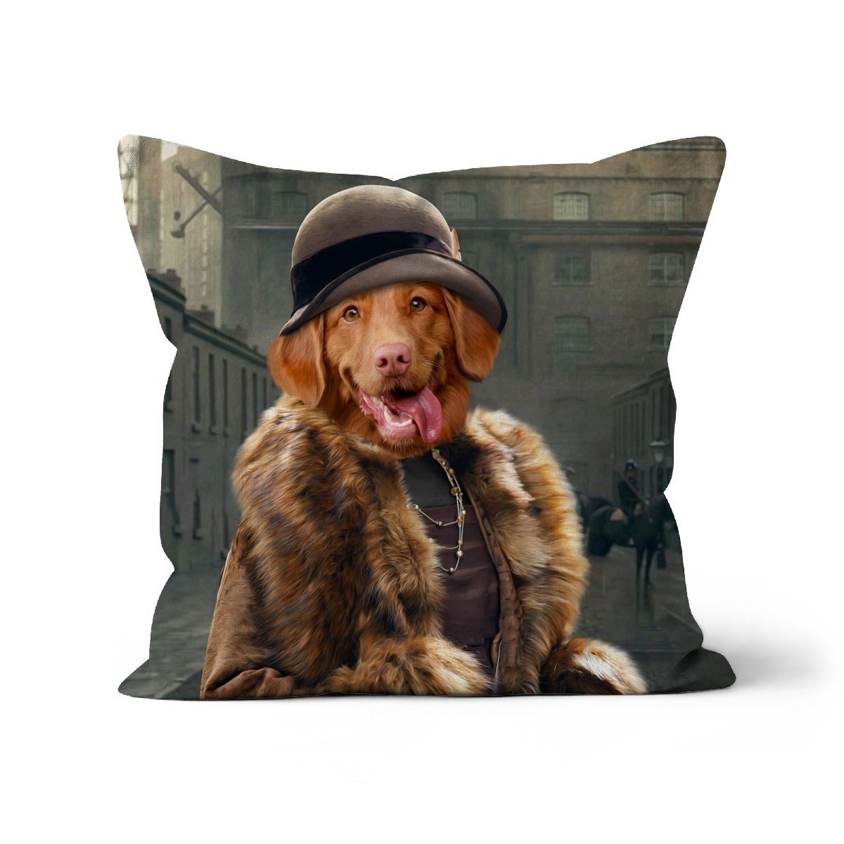 Polly (Peaky Blinders Inspired): Custom Pet Pillow - Paw & Glory - Dog Portraits - Pet Portraits