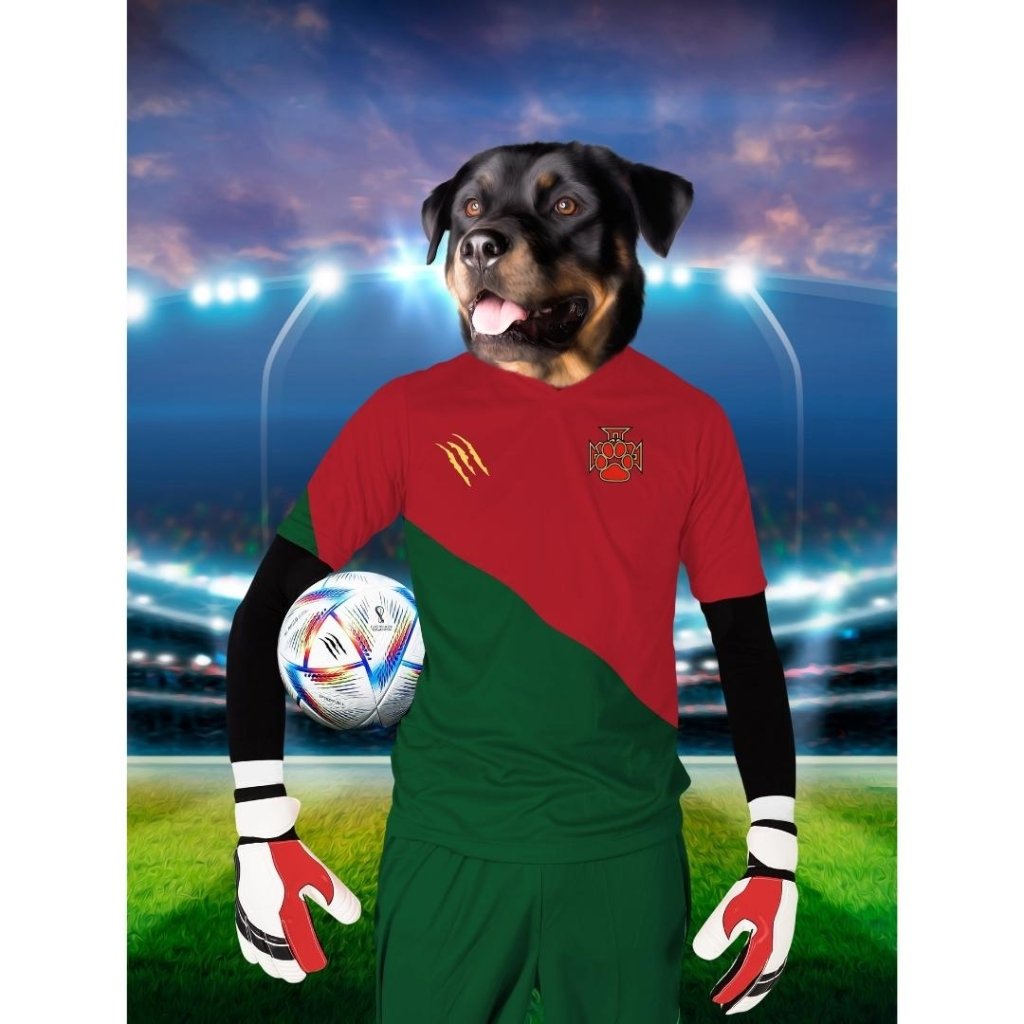 Portugal Football Team (FIFA 2022): Custom Digital Download Pet Portrait - Paw & Glory - Dog Portraits - Pet Portraits