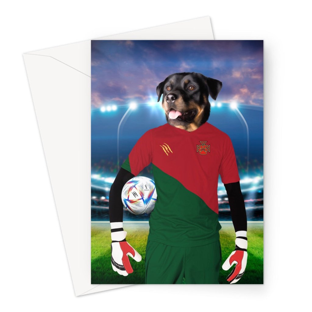 Pet Portraits | Portugal Football Team (FIFA 2022): Custom Pet Greeting Card | Paw & Glory