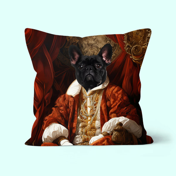 Prince: Custom Pet Pillow | royal pet portrait | Paw & Glory