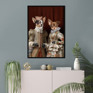 Paw & Glory, paw and glory, personalized pet and owner canvas, dog and couple portrait, painting of your dog, admiral pet portrait, minimal dog art, hogwarts dog houses, pet portrait