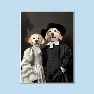 Paw & Glory, pawandglory, the general portrait, digital pet paintings, dog and couple portrait, pet portrait admiral, dog canvas art, funny dog paintings, pet portrait