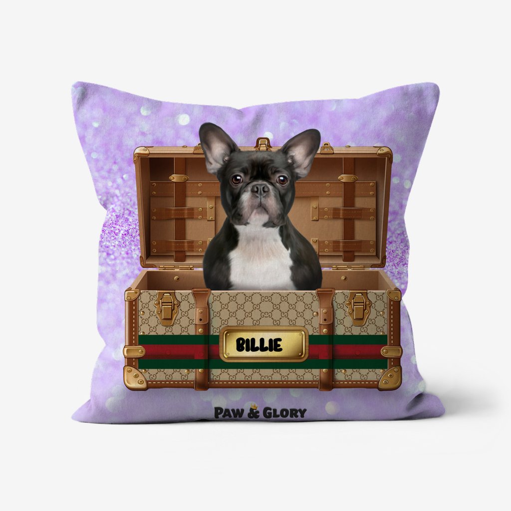 Pet Portraits | Pucci Luxury Trunk: Custom Pet Pillow | Paw & Glory