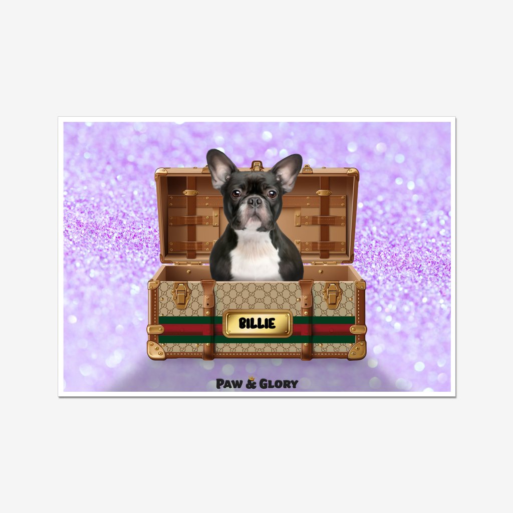Pucci Luxury Trunk: Custom Pet Portrait - Paw & Glory - Dog Portraits - Pet Portraits