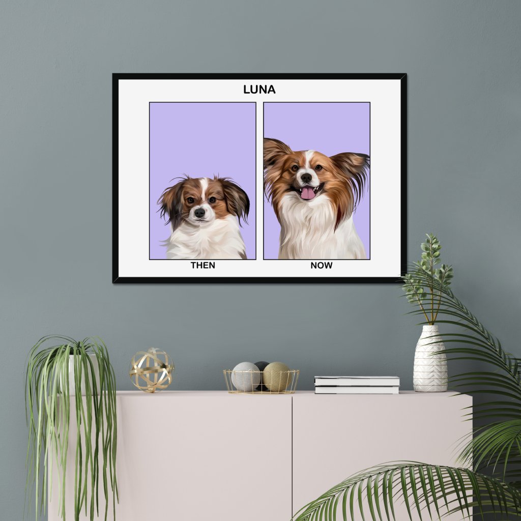 Pet Portraits | Puppy to Adult: Custom Modern Pet Portrait | Paw & Glory