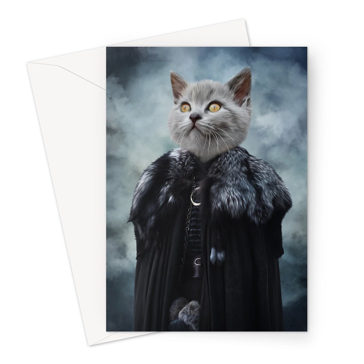 Pet Portraits | Queen Of The North (GOT Inspired): Custom Pet Greeting Card | Paw & Glory