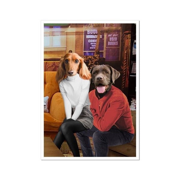 Coffee House Couple Custom Pet Poster | Custom Pet Portrait Print | Paw & Glory