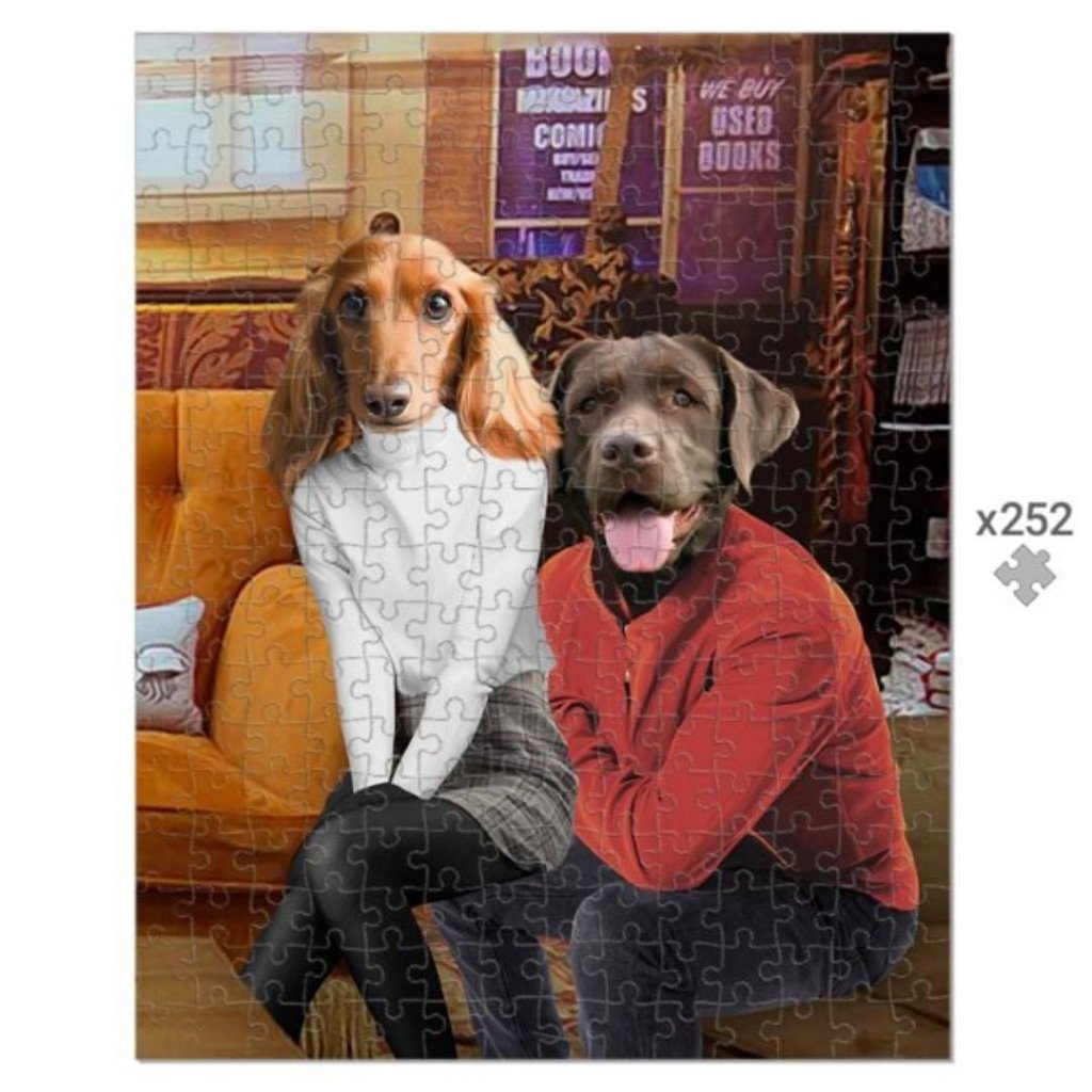 Rachel & Ross (Friends Inspired): Custom Pet Puzzle - Paw & Glory - Dog Portraits - Pet Portraits