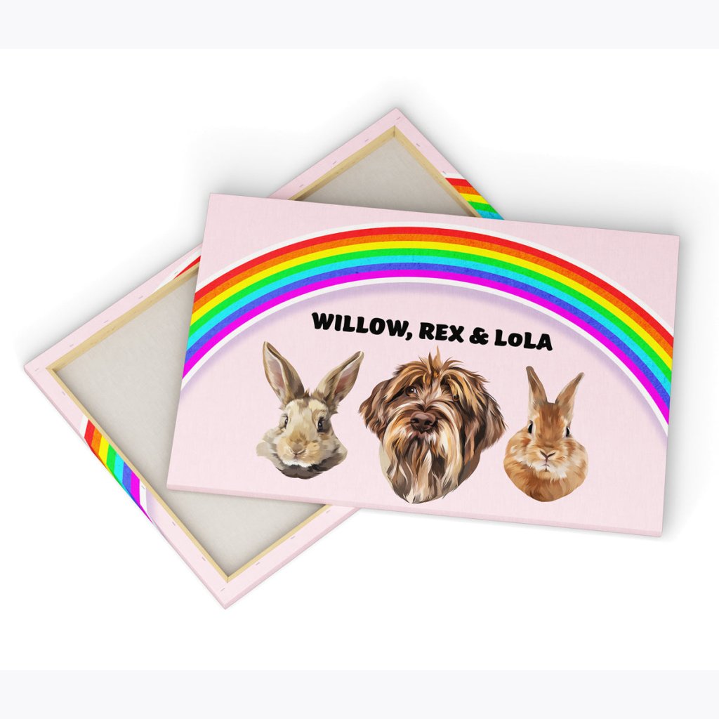 Pet Portraits | Rainbow: Modern Pet Canvas | Paw & Glory