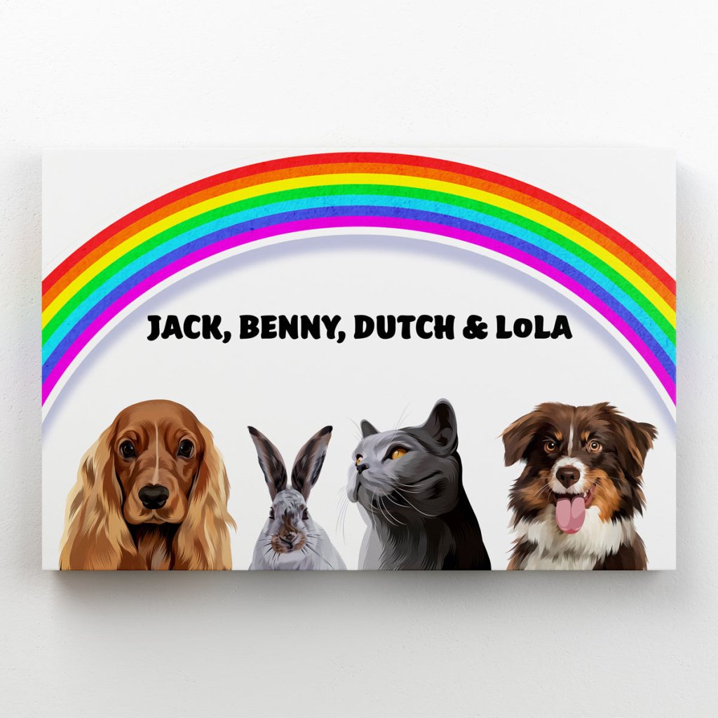 Pet Portraits | Rainbow: Modern Pet Canvas | Paw & Glory