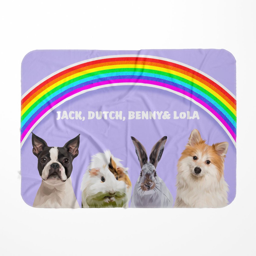 Pet Portraits | Rainbow: Modern Pet Fleece Blanket | Paw & Glory