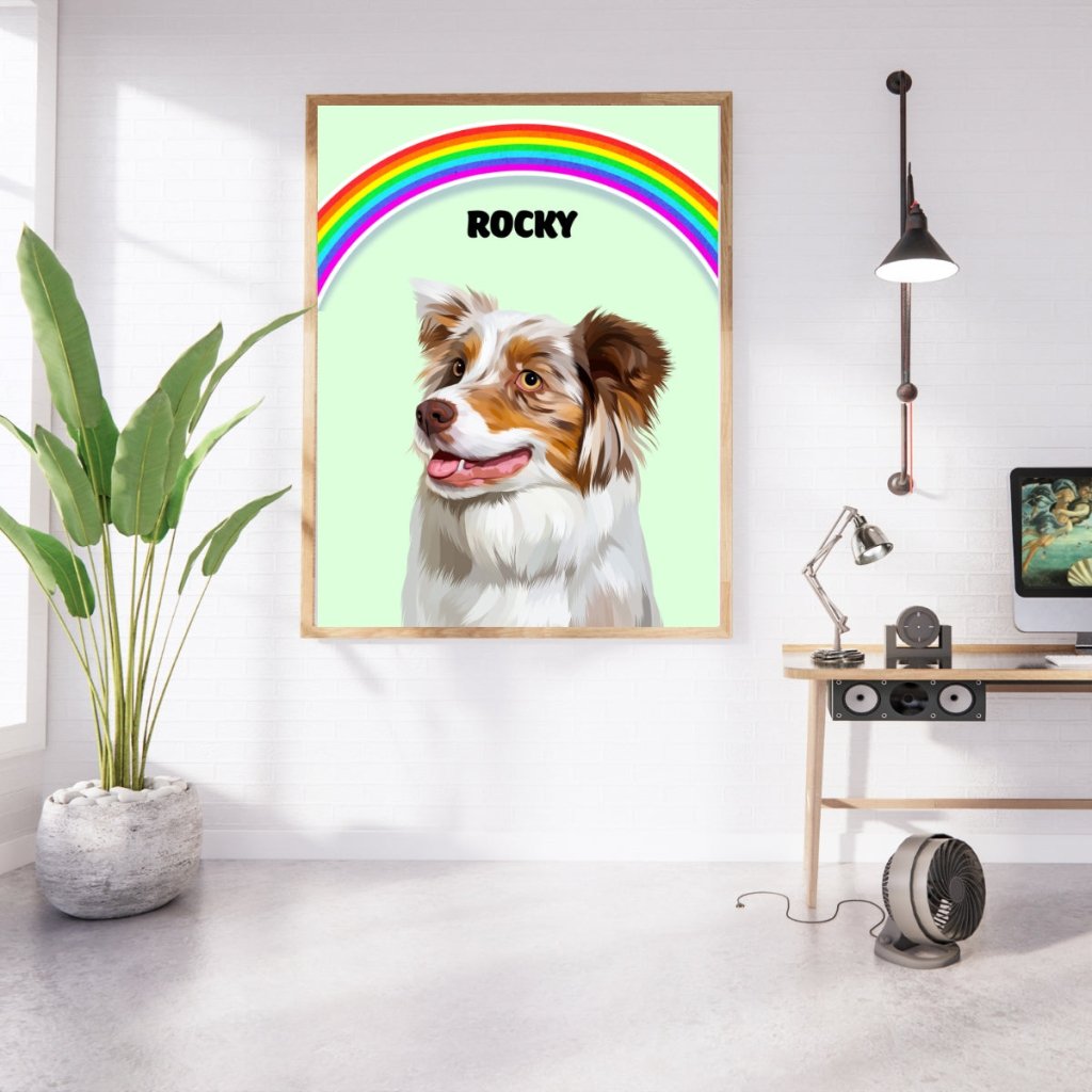 Pet Portraits | Rainbow: Modern Pet Portrait | Paw & Glory