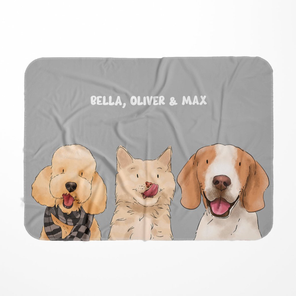 Pet Portraits | Rainbow: Watercolour Pet Fleece Blanket | Paw & Glory