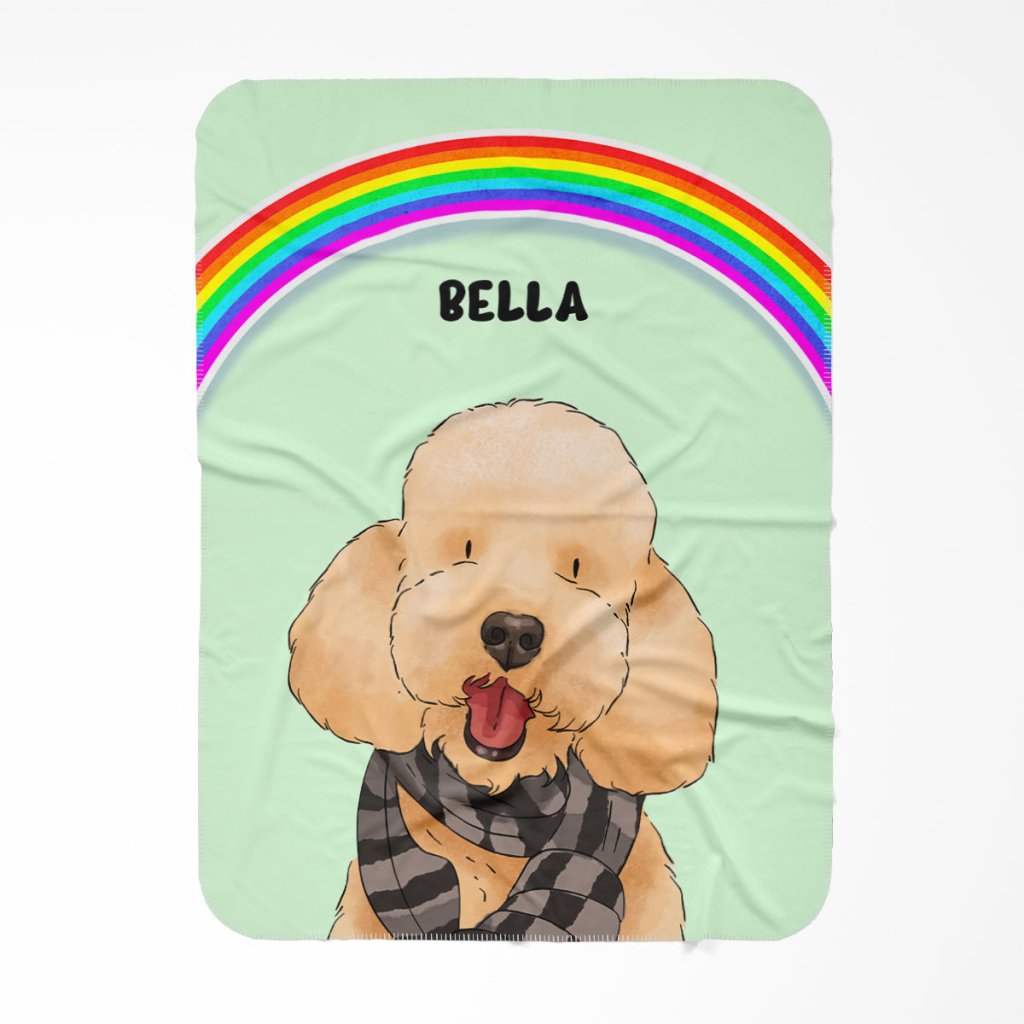 Pet Portraits | Rainbow: Watercolour Pet Fleece Blanket | Paw & Glory