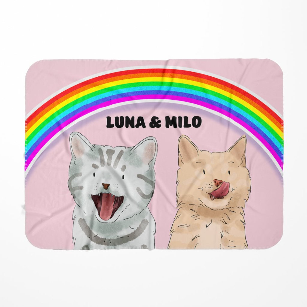 Pet Portraits | Rainbow: Watercolour Pet Fleece Blanket | Paw & Glory