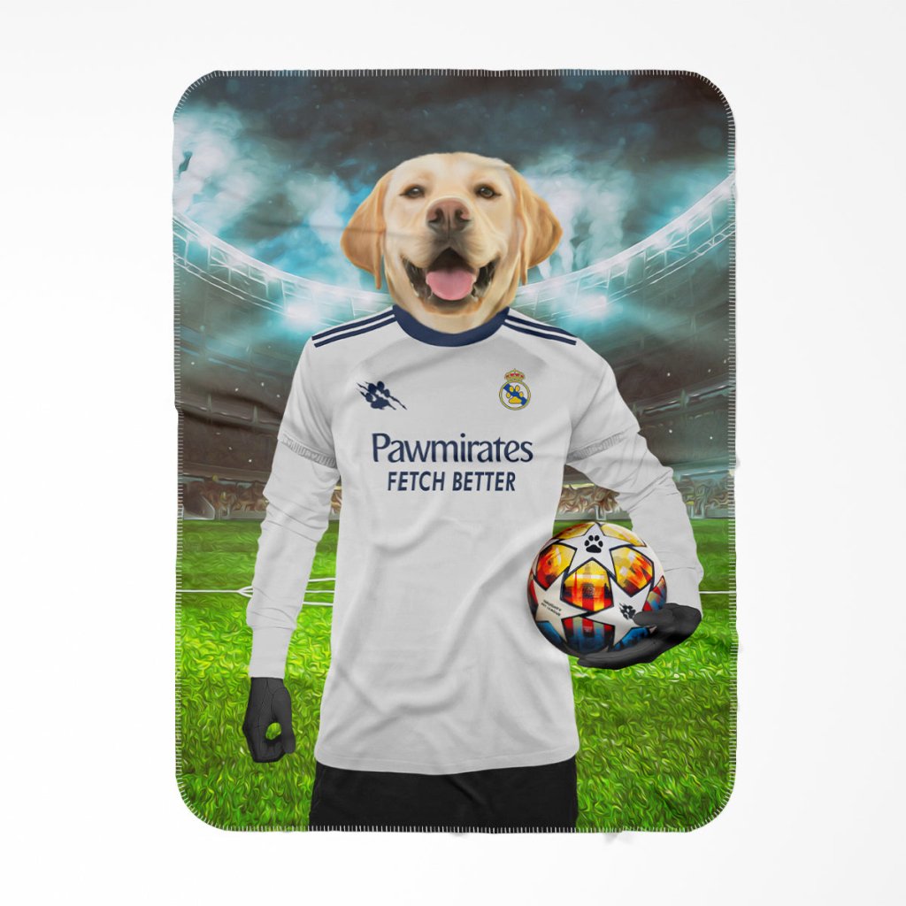 Pet Portraits | Real Pawdrid Football Club: Custom Pet Blanket | Paw & Glory