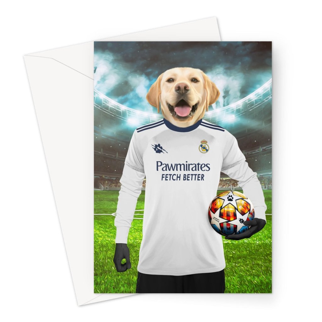 Pet Portraits | Real Pawdrid Football Club: Custom Pet Greeting Card | Paw & Glory