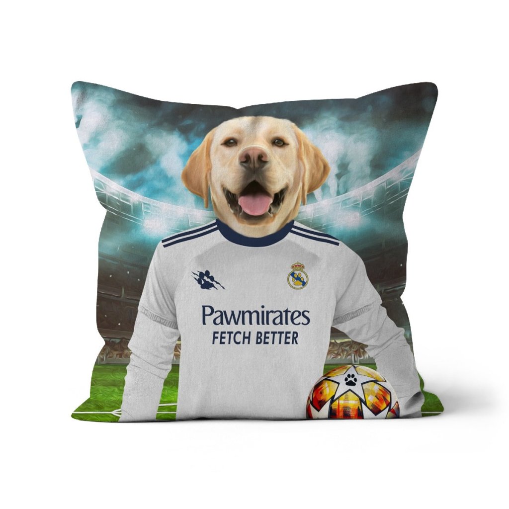 Pet Portraits | Real Pawdrid Football Club: Custom Pet Pillow | Paw & Glory