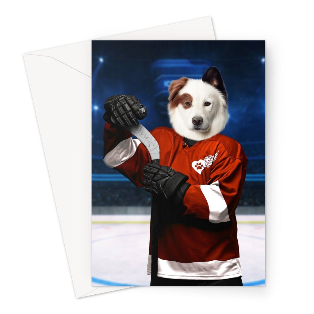 Pet Portraits | Red Paw Wings: Custom Pet Greeting Card | Paw & Glory
