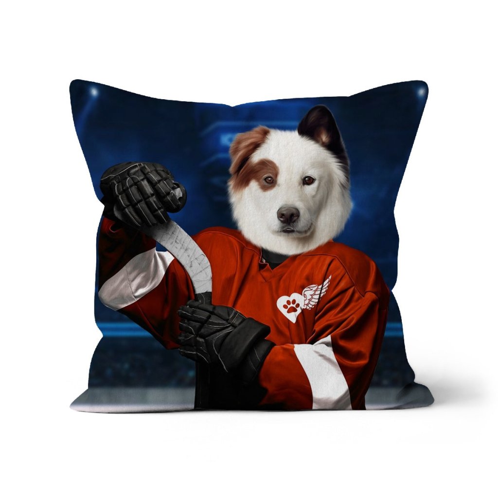 Pet Portraits | Red Paw Wings: Custom Pet Pillow | Paw & Glory