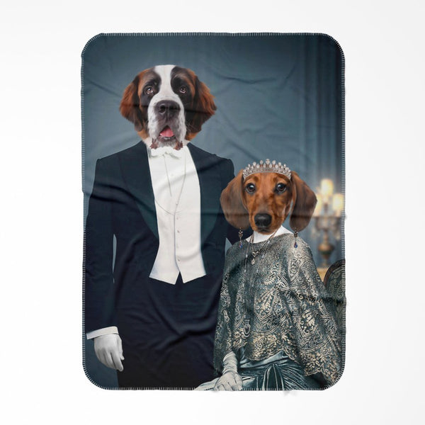 Edwardian Couple: Custom Pet Blanket | royal pet portrait | Paw & Glory