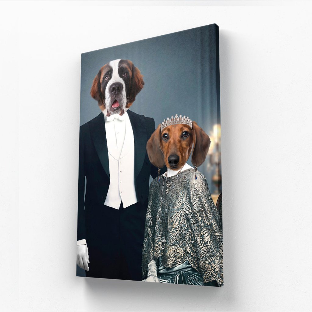 Edwardian Couple Custom Pet Canvas | Custom Pet Portrait Canvas | Paw & Glory