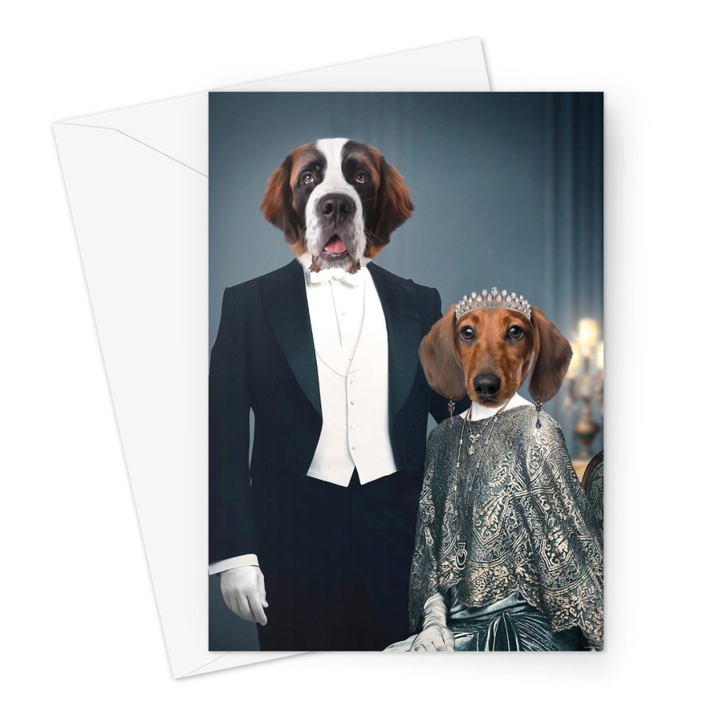 Pet Portraits | Robert & Cora (Downton Abbey Inspired): Custom Pet Greeting Card | Paw & Glory