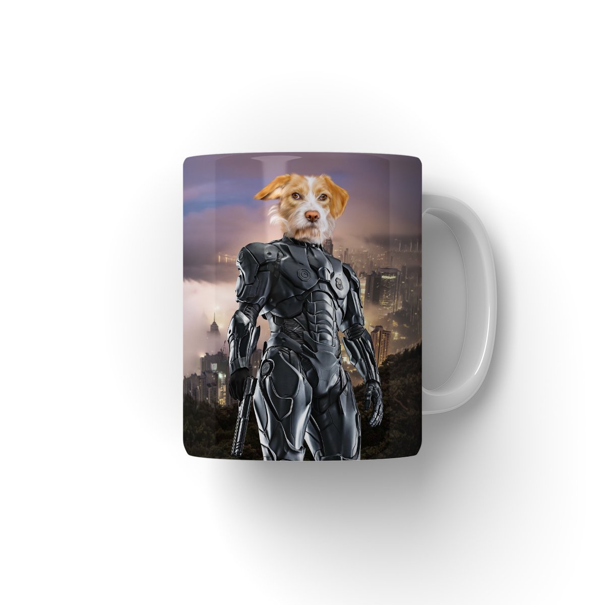 Pet Portraits | RoboPup (RoboCop Inspired): Custom Pet Coffee Mug | Paw & Glory