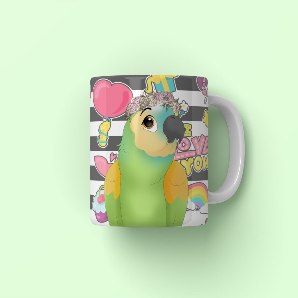 Pet Portraits | Rose Crown: Cartoon Pet Coffee Mug | Paw & Glory