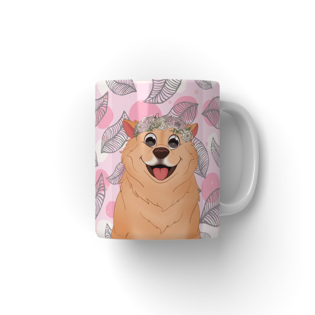 Pet Portraits | Rose Crown: Cartoon Pet Coffee Mug | Paw & Glory