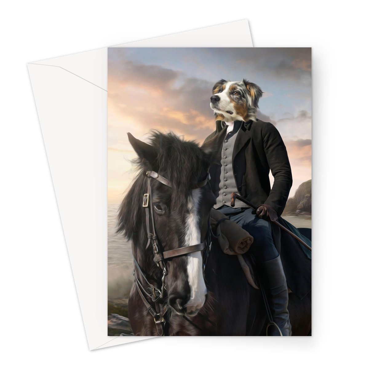 Pet Portraits | Ross (Poldark Inspired): Custom Pet Greeting Card | Paw & Glory