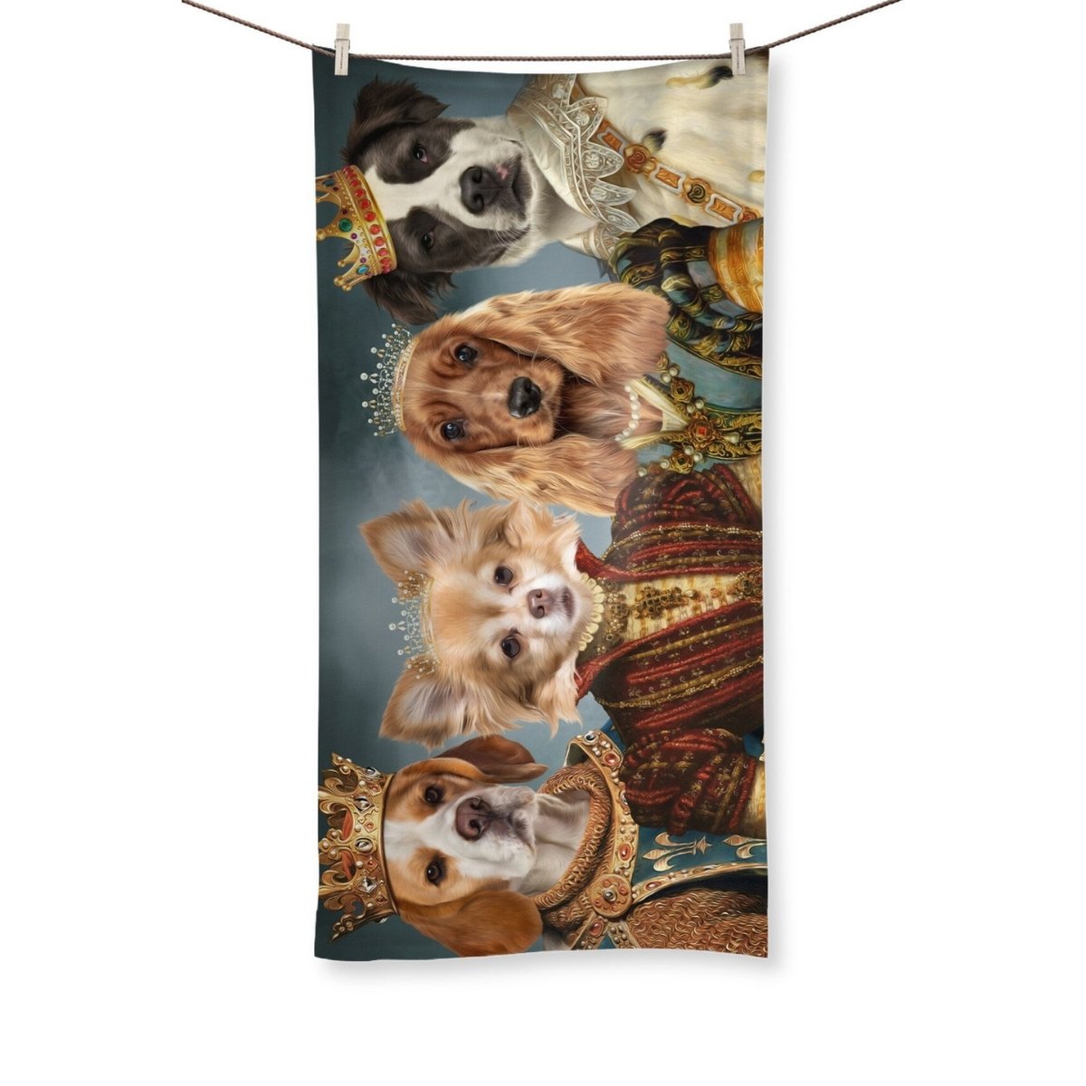 Royal Pops & Princesses: Custom Pet Towel - Paw & Glory - Dog Portraits - Pet Portraits