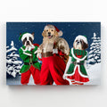 Santa & His Elves: Custom Pet Canvas