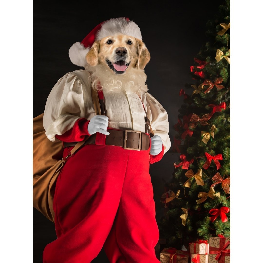 Pet Portraits | Santa Paws: Custom Digital Download Pet Portrait | Paw & Glory