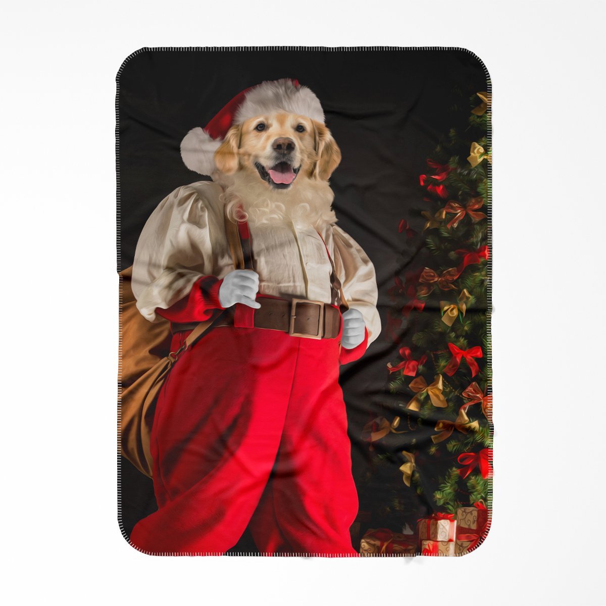 Pet Portraits | Santa Paws: Custom Pet Blanket | Paw & Glory