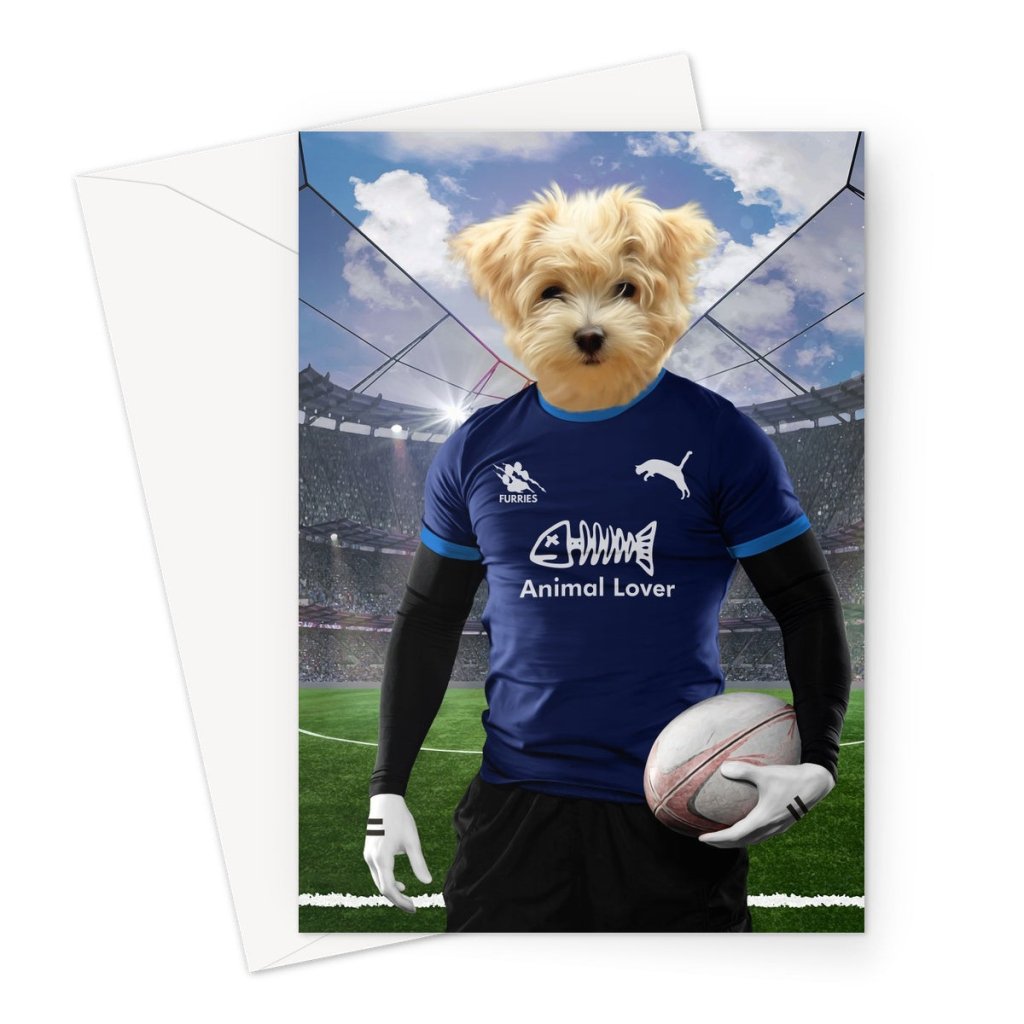 Pet Portraits | Scotland Rugby Team: Custom Pet Greeting Card | Paw & Glory