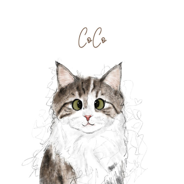 Scribble: Custom Digital Download Pet Portrait - Paw & Glory - Dog Portraits - Pet Portraits