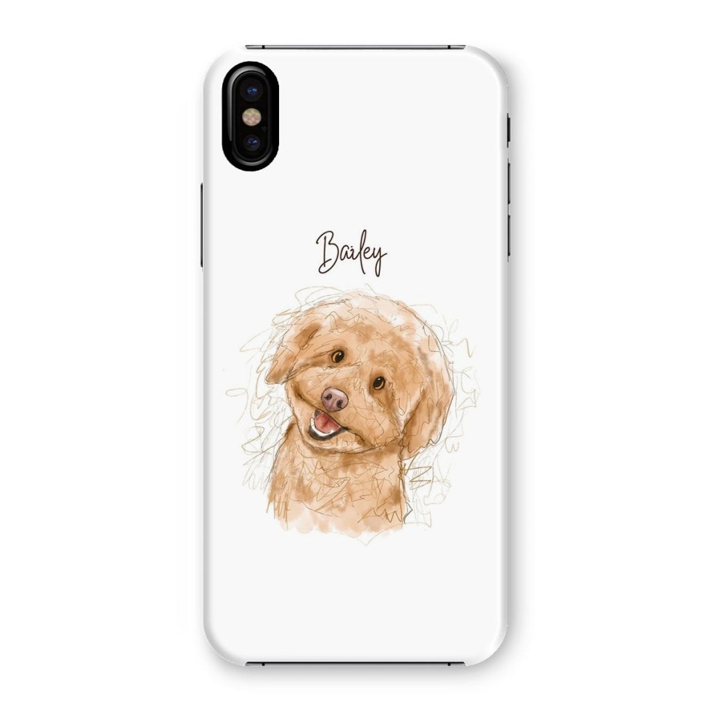 Scribble: Custom One Pet Phone Case - Paw & Glory - Dog Portraits - Pet Portraits