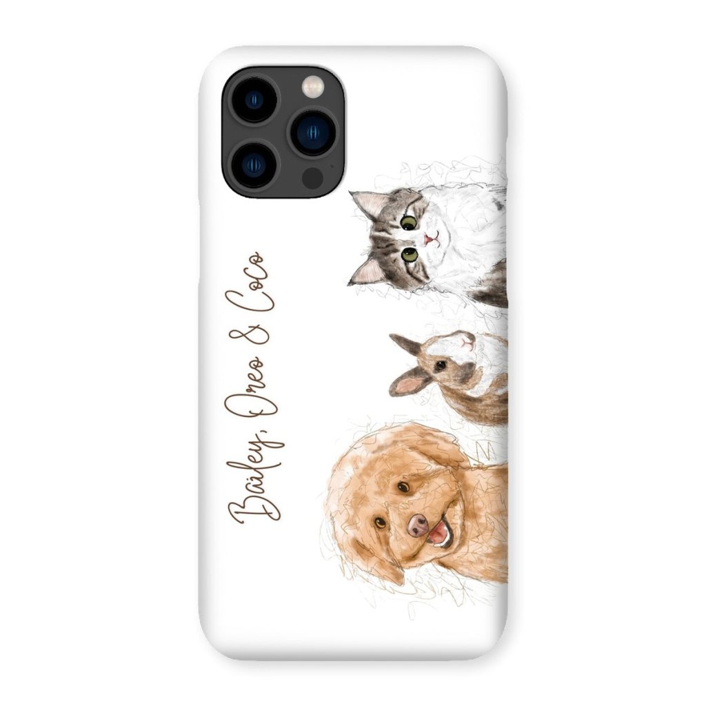 Pet Portraits | Scribble: Custom Three Pet Phone Case | Paw & Glory