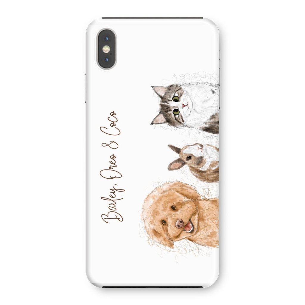 Pet Portraits | Scribble: Custom Three Pet Phone Case | Paw & Glory