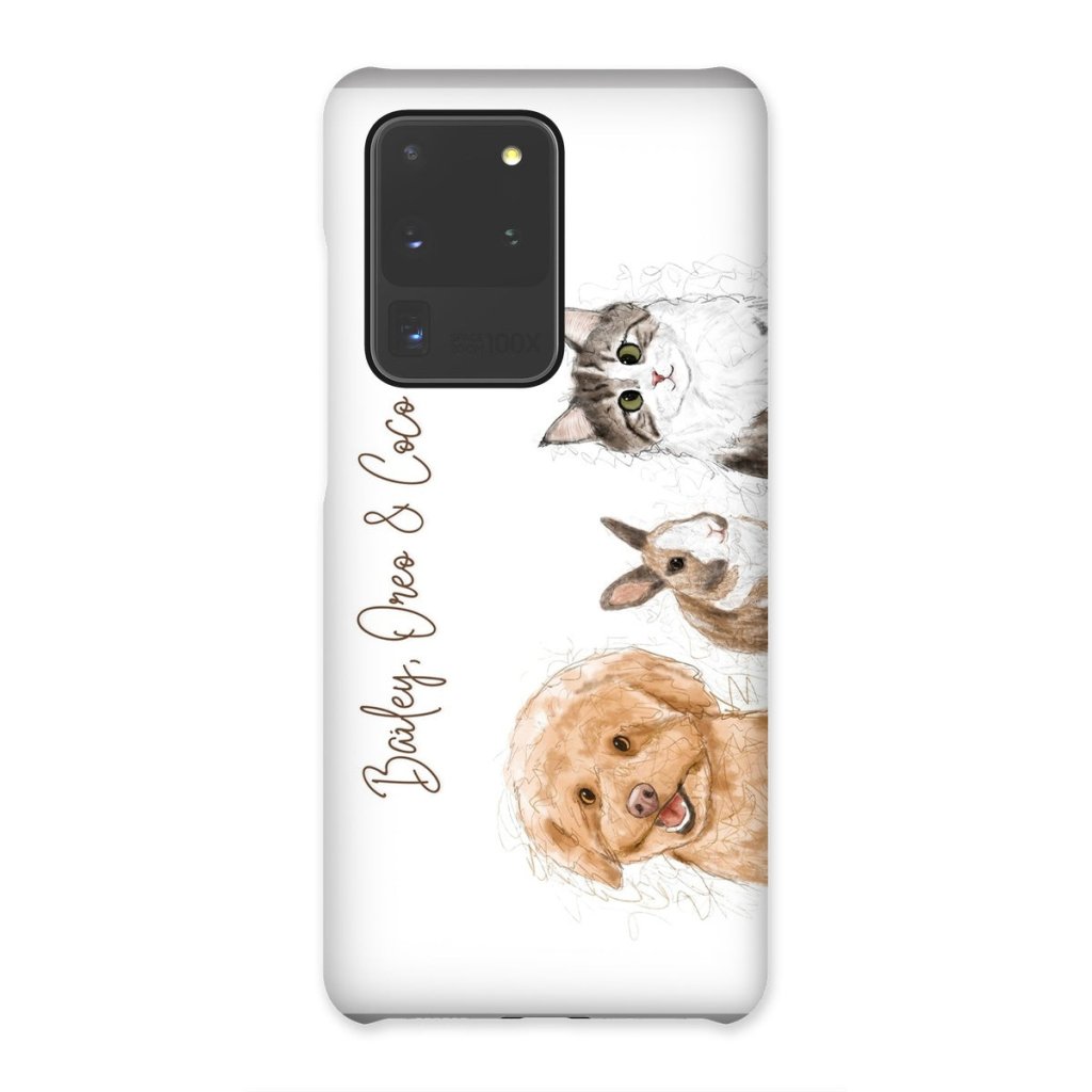 Pet Portraits | Scribble: Custom Three Pet Phone Case | Paw & Glory