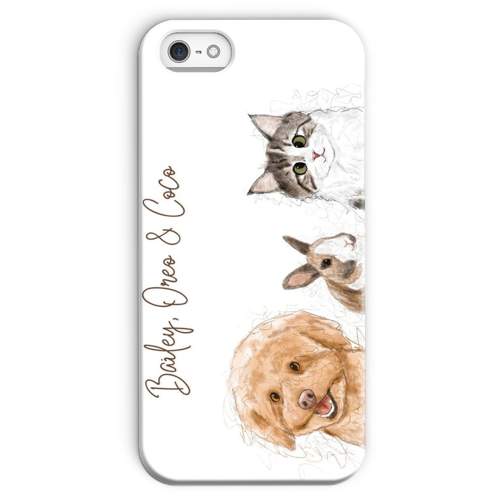 Pet Portraits | Scribble: Custom Three Pet Phone Case | Paw & Glory
