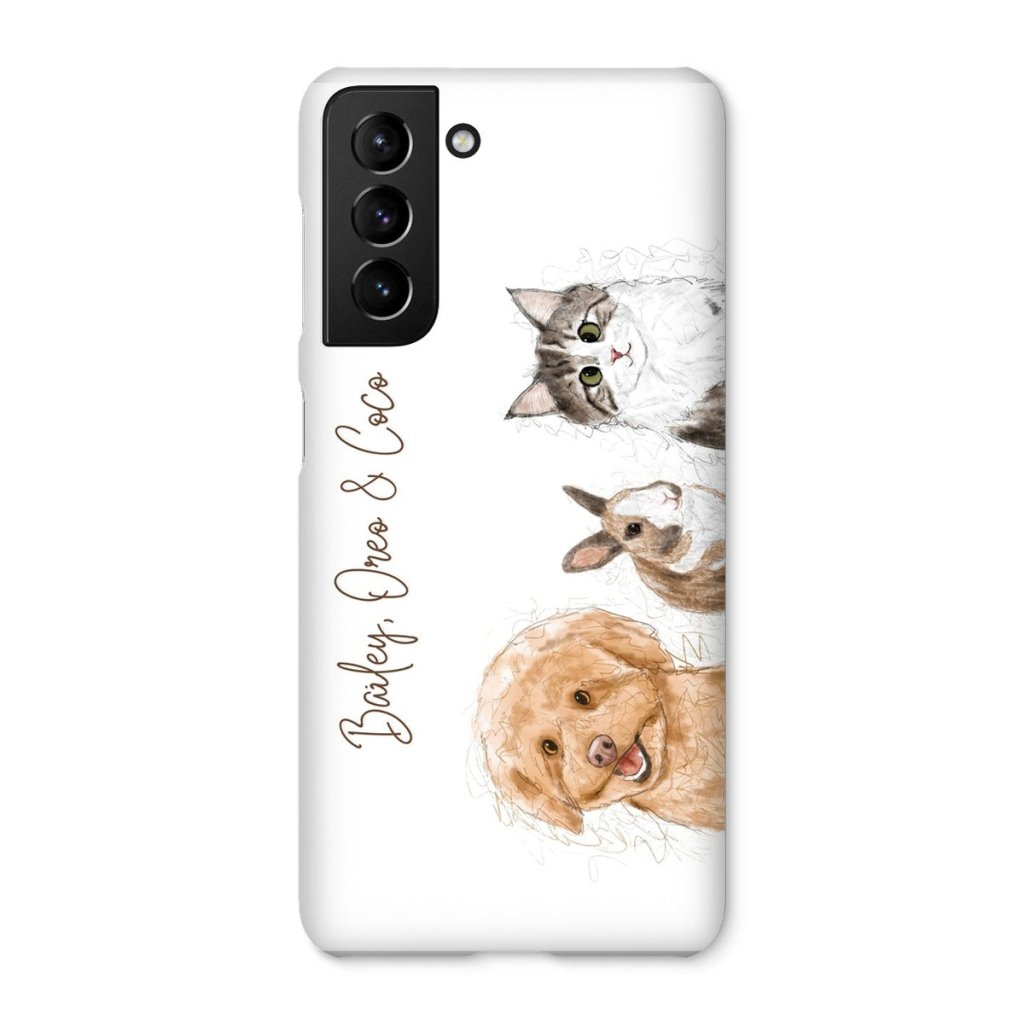 Pet Portraits | Scribble: Custom Three Pet Phone Case | Paw & Glory