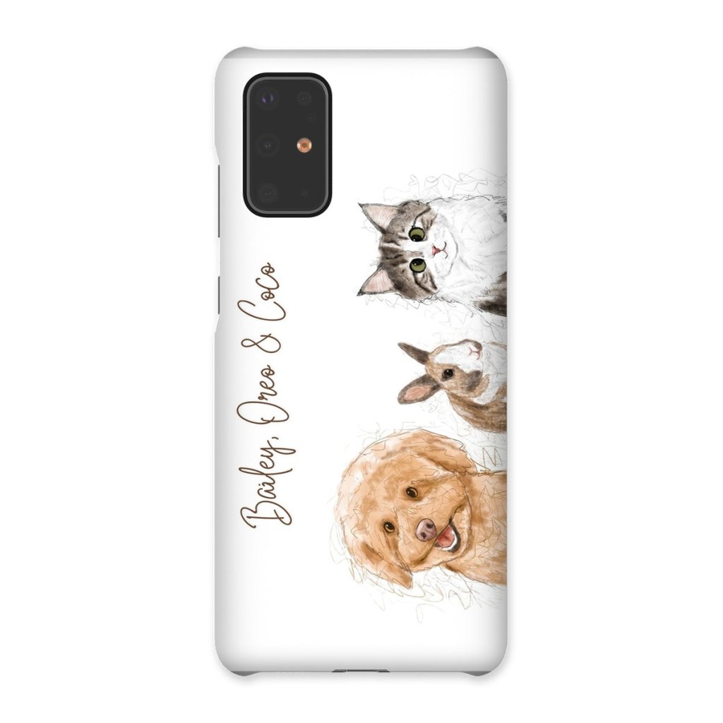 Pet Portraits | Scribble: Custom Three Pet Phone Case | Paw & Glory