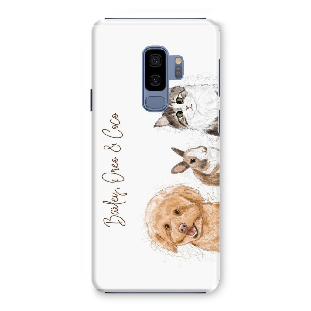Pet Portraits | Scribble: Custom Three Pet Phone Case | Paw & Glory
