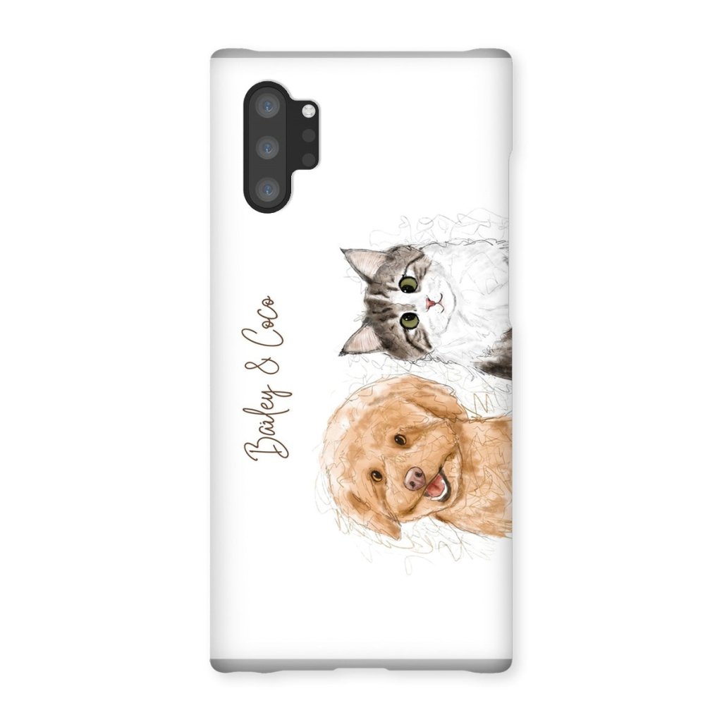 Scribble: Custom Two Pet Phone Case - Paw & Glory - Dog Portraits - Pet Portraits