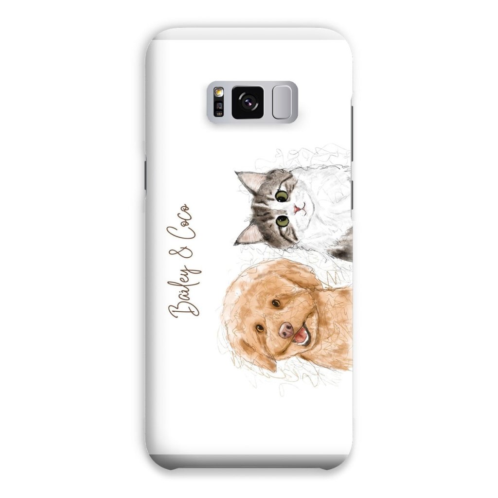 Scribble: Custom Two Pet Phone Case - Paw & Glory - Dog Portraits - Pet Portraits