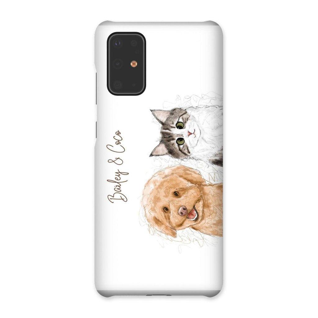 Scribble: Custom Two Pet Phone Case - Paw & Glory - Dog Portraits - Pet Portraits