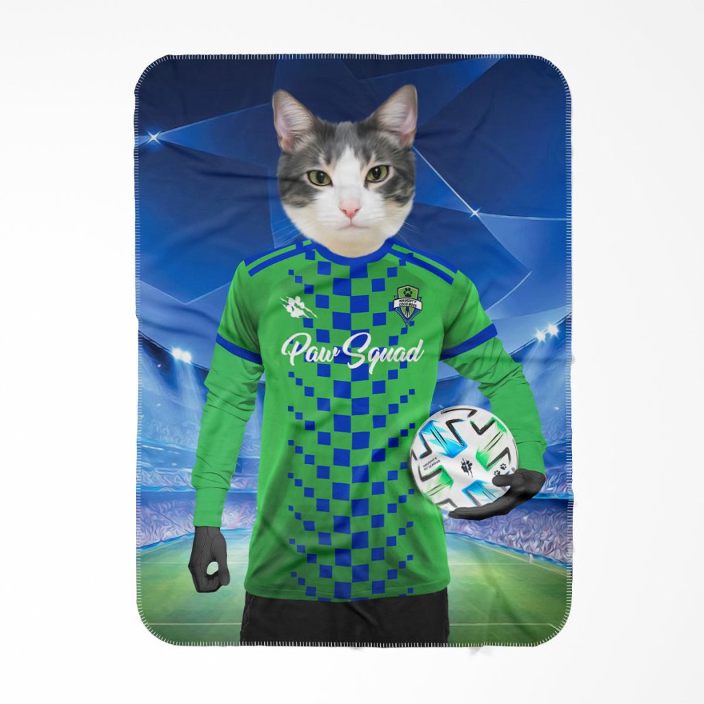 Pet Portraits | Seattle Scratchers Football Club: Custom Pet Blanket | Paw & Glory