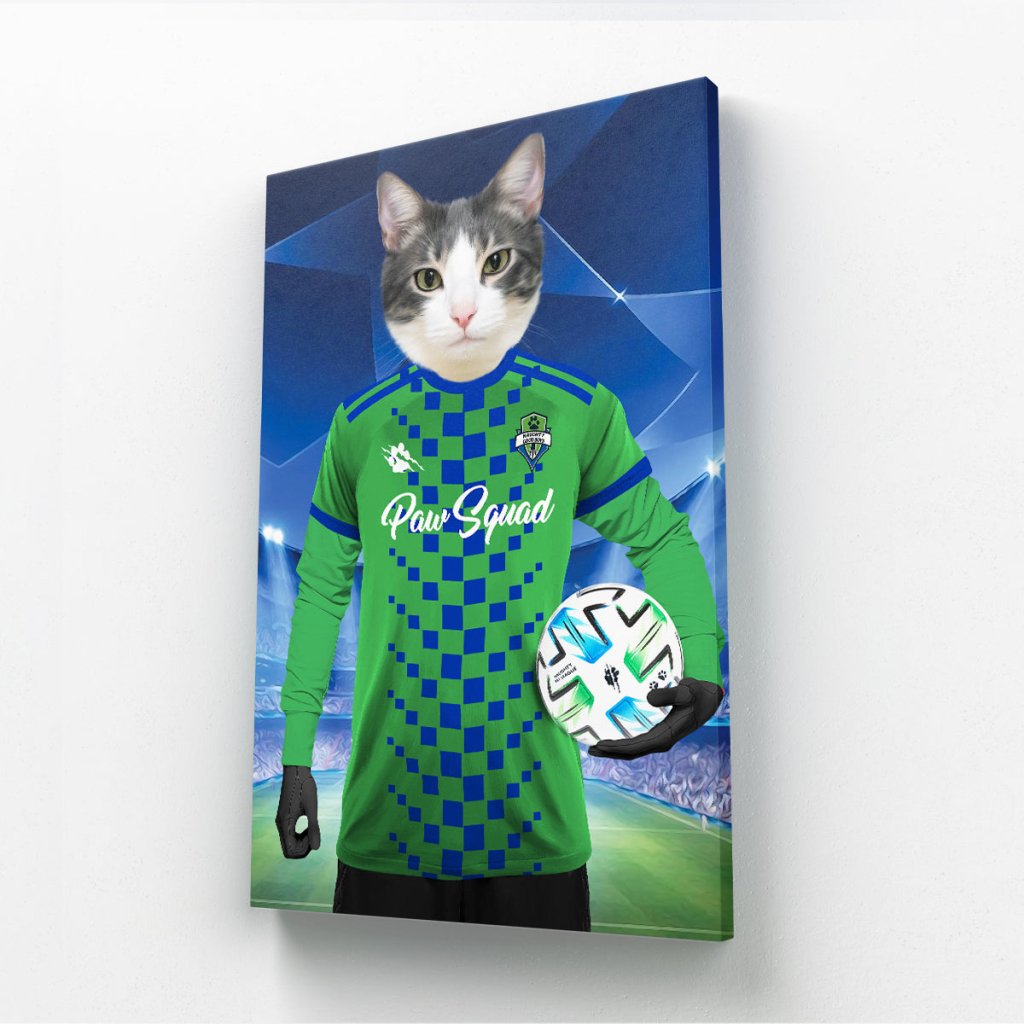 Pet Portraits | Seattle Scratchers Football Club: Custom Pet Canvas | Paw & Glory